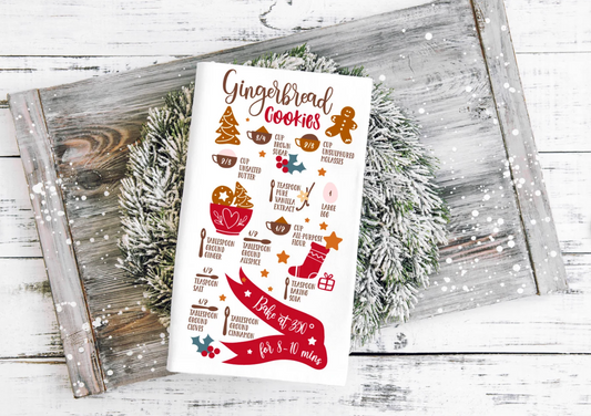 Gingerbread Cookies Recipe Tea Towel