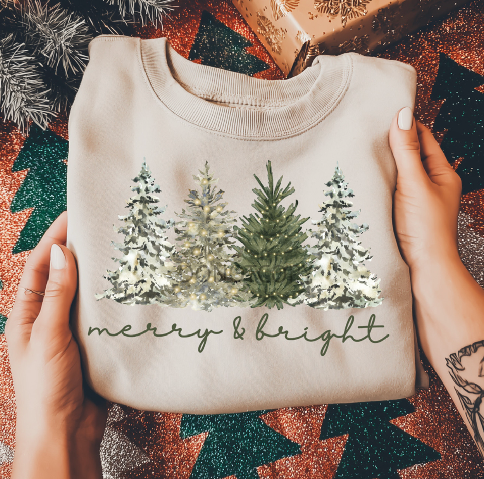 Merry & Bright Christmas Tree Crewneck