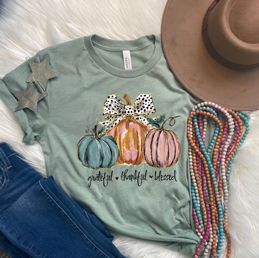 Grateful Thankful Blessed Graphic Tee