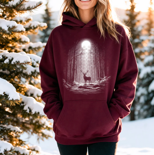 Mystical Deer Forest Hoodie
