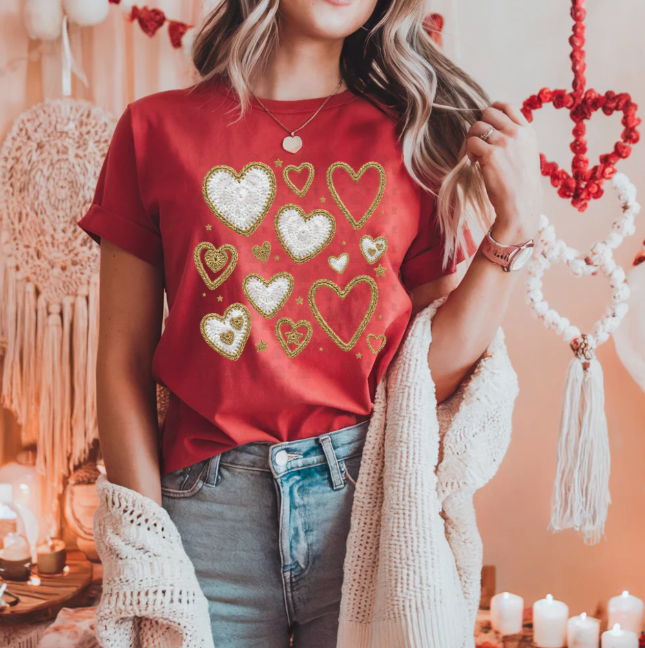 Gold Heart Valentine Tee