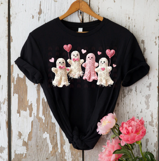 Faux Crocheted Ghost Valentine Tee
