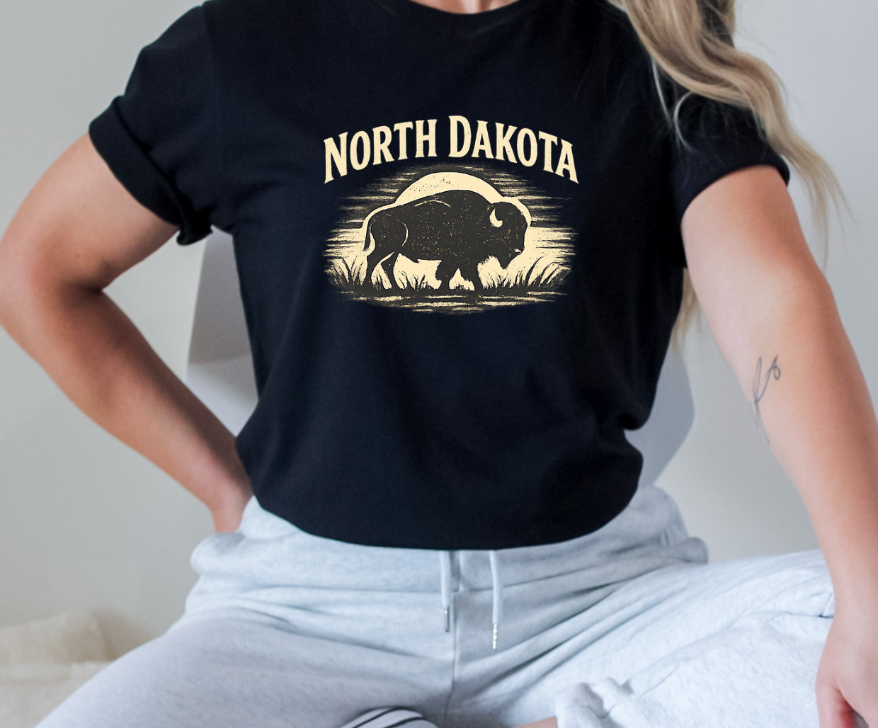 North Dakota Buffalo Graphic Tee