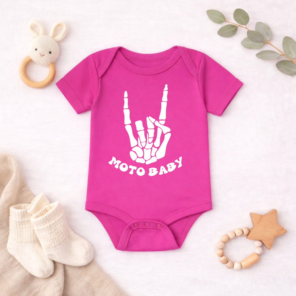 Moto Baby Skeleton Hand Body Suit