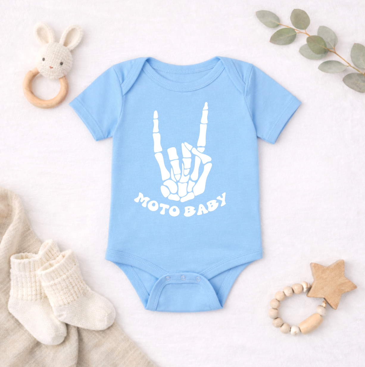 Moto Baby Skeleton Hand Body Suit