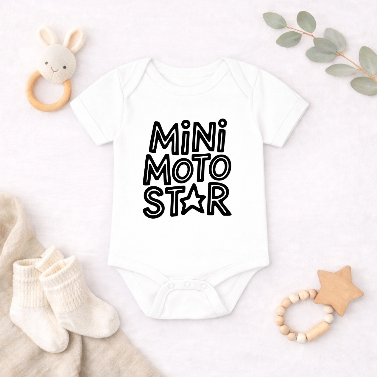 Mini Moto Star Baby Bodysuit