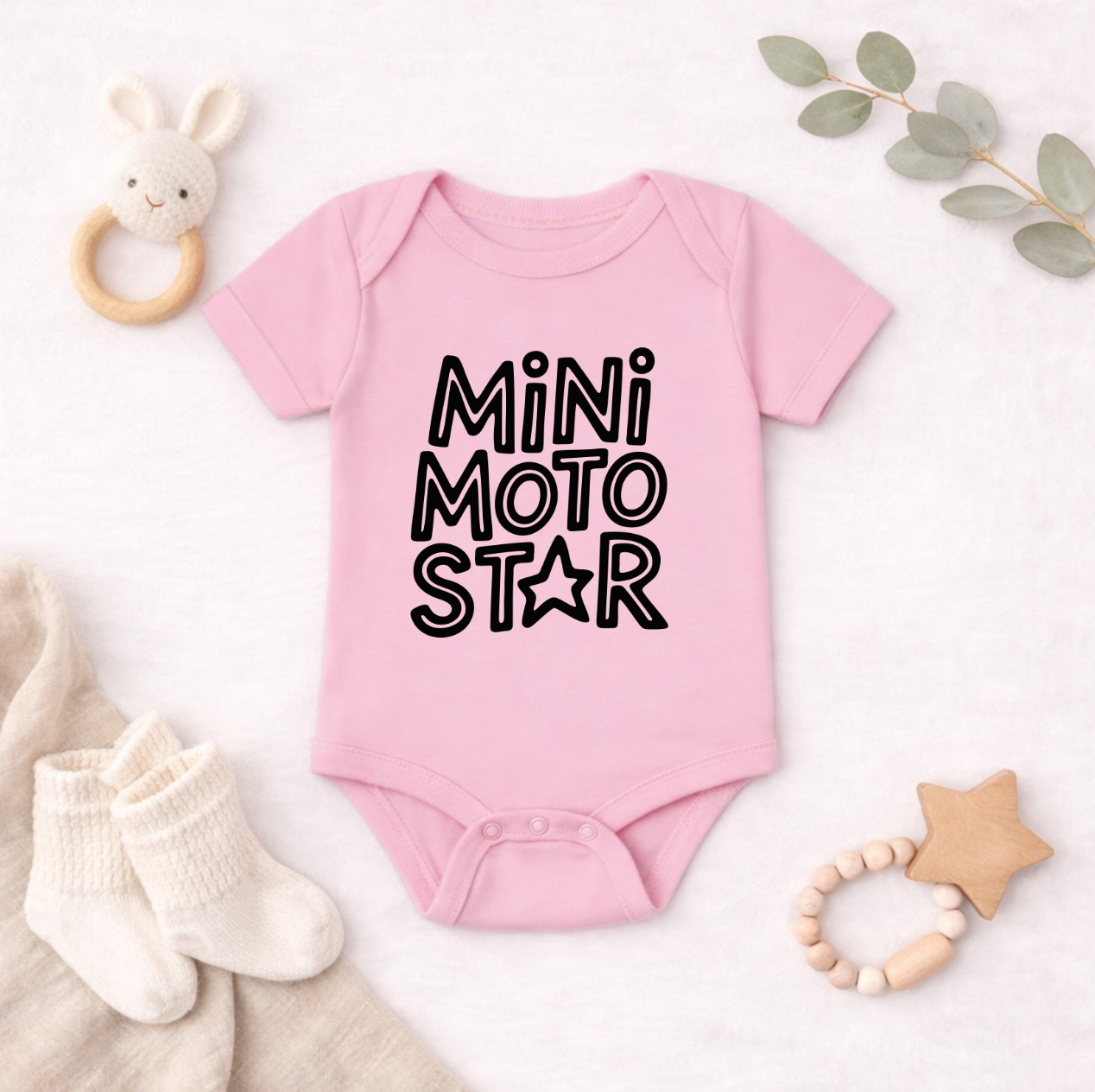 Mini Moto Star Baby Bodysuit