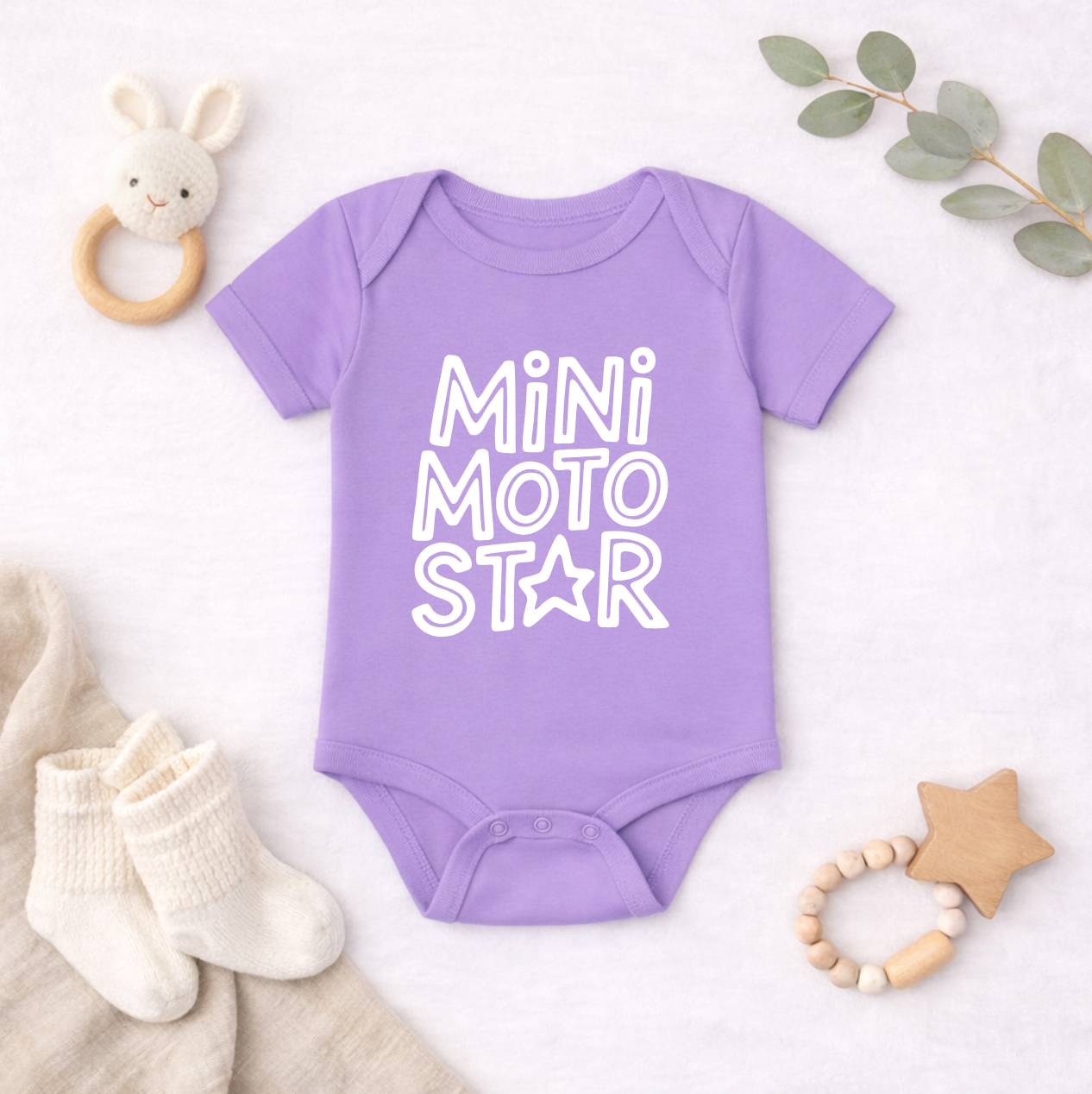 Mini Moto Star Baby Bodysuit