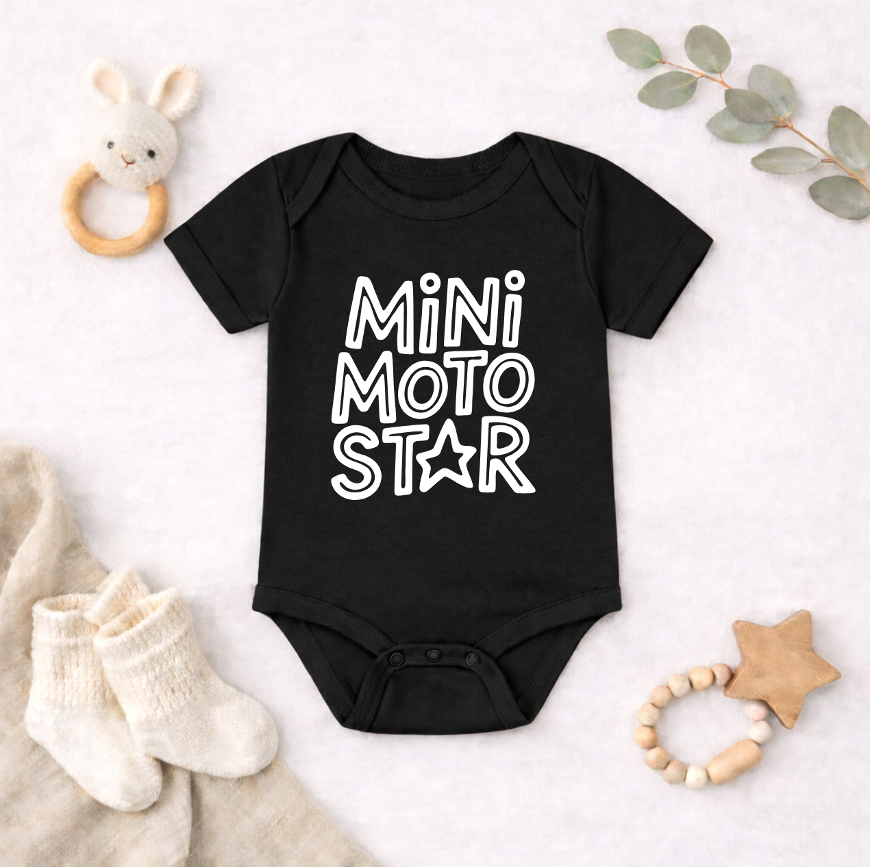 Mini Moto Star Baby Bodysuit