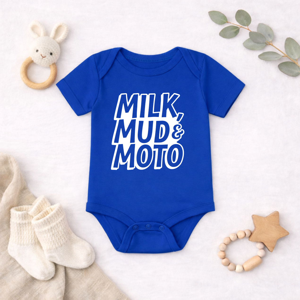 Milk, Mud & Moto Baby Bodysuit