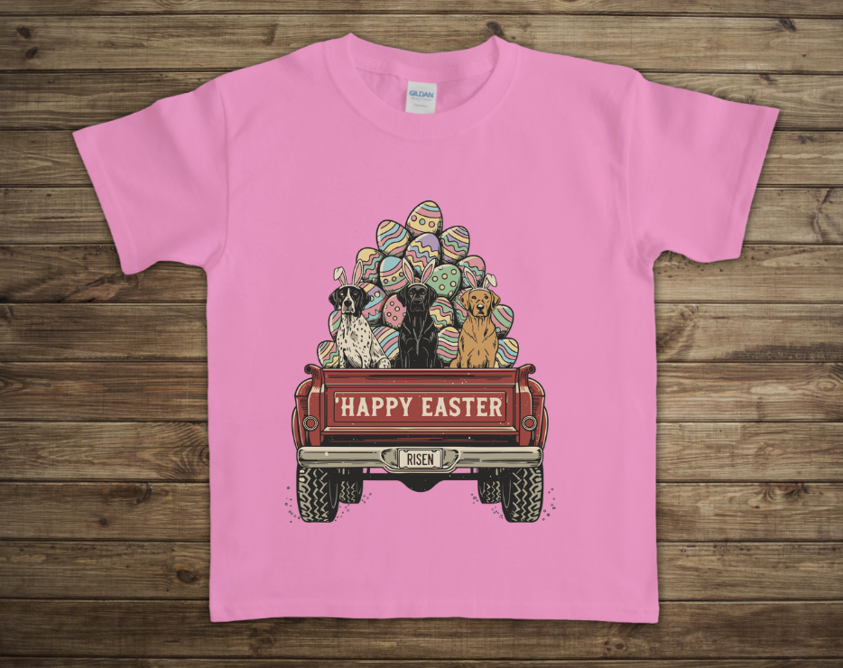 Happy Easter Dogs Vintage Truck Toddler/Youth Shirt