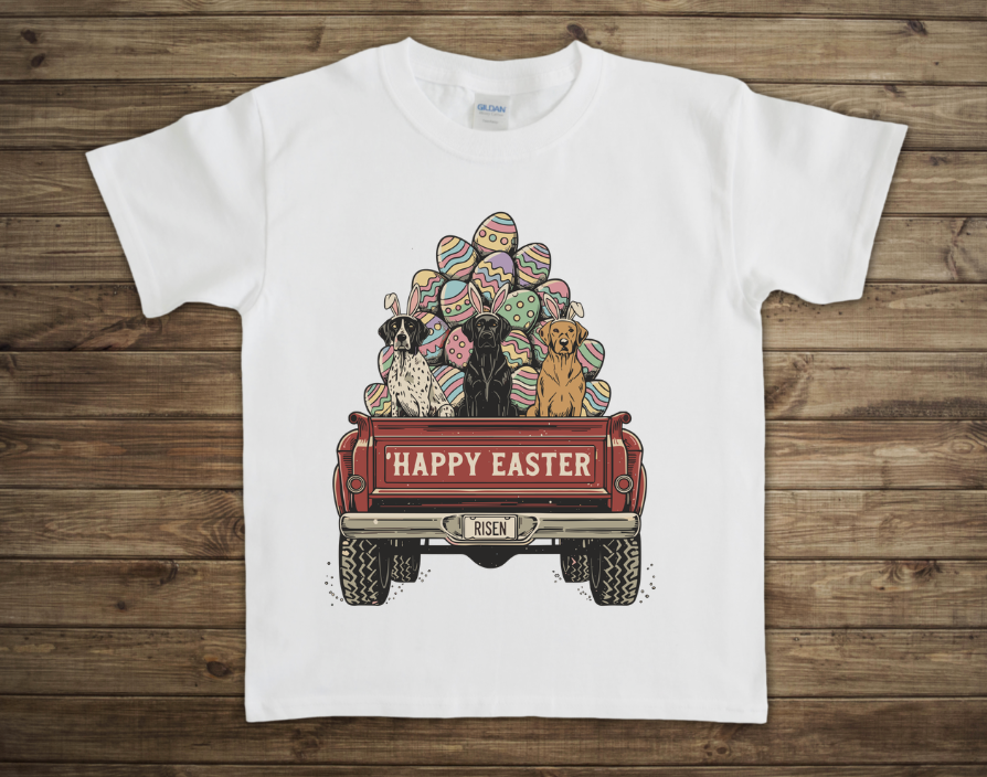 Happy Easter Dogs Vintage Truck Toddler/Youth Shirt