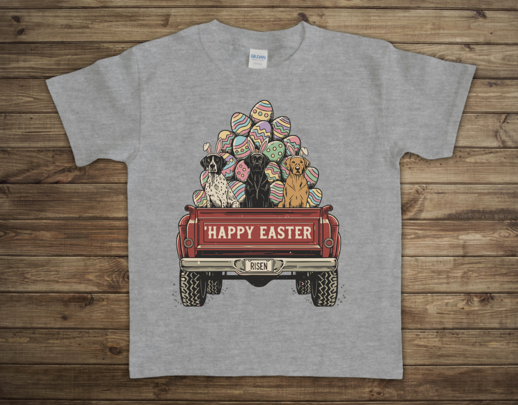 Happy Easter Dogs Vintage Truck Toddler/Youth Shirt