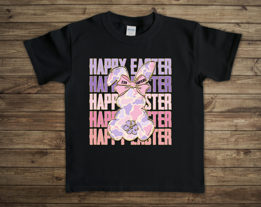 Pink Camo Egg Hunter Bunny Easter Toddler/Youth Shirt