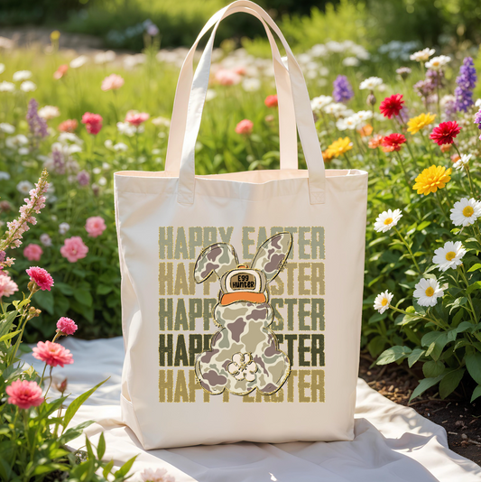 Happy Easter Camo Tote Bag