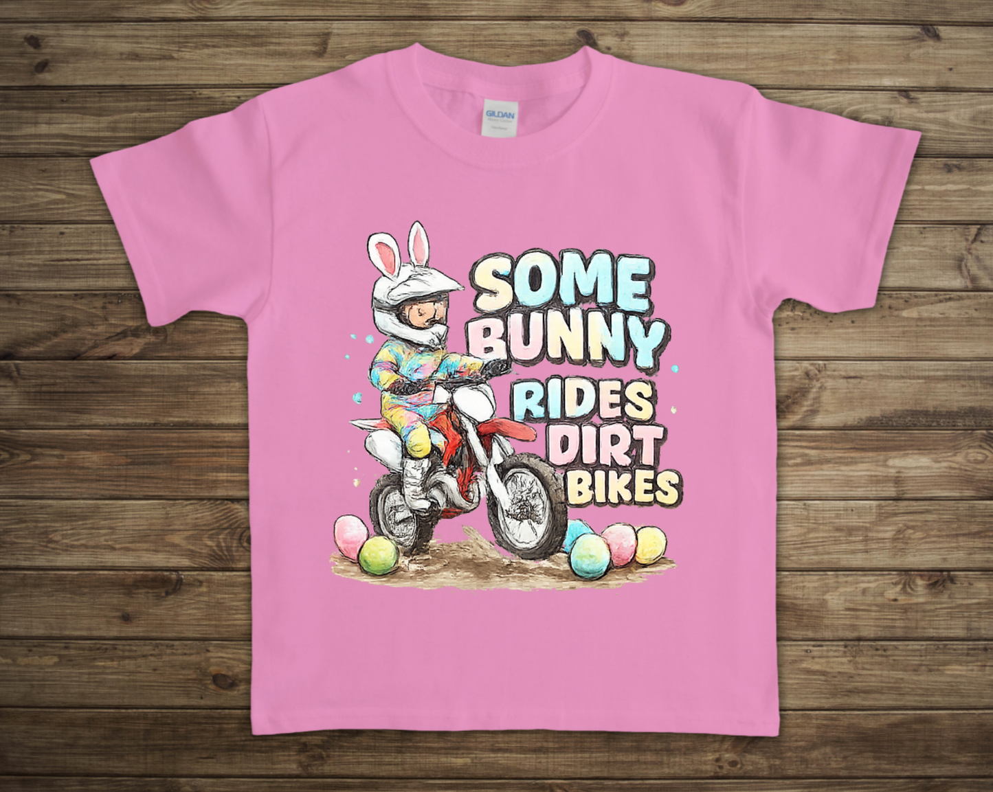Some Bunny Rides Dirt Bikes Toddler/Youth Shirt