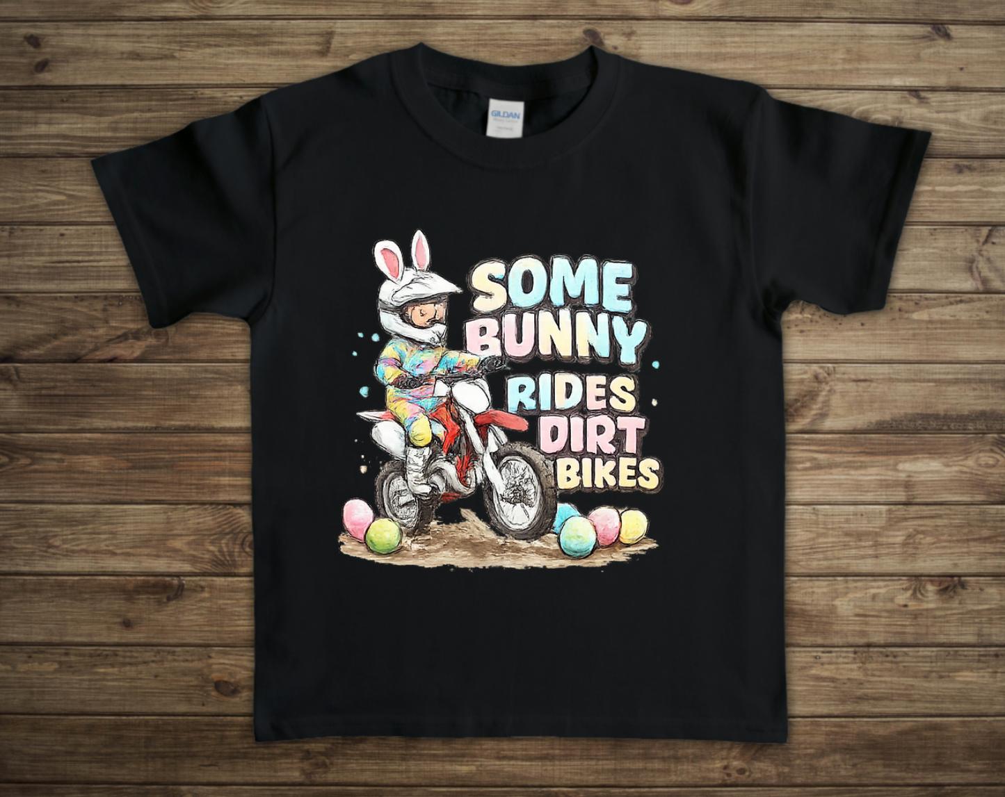 Some Bunny Rides Dirt Bikes Toddler/Youth Shirt