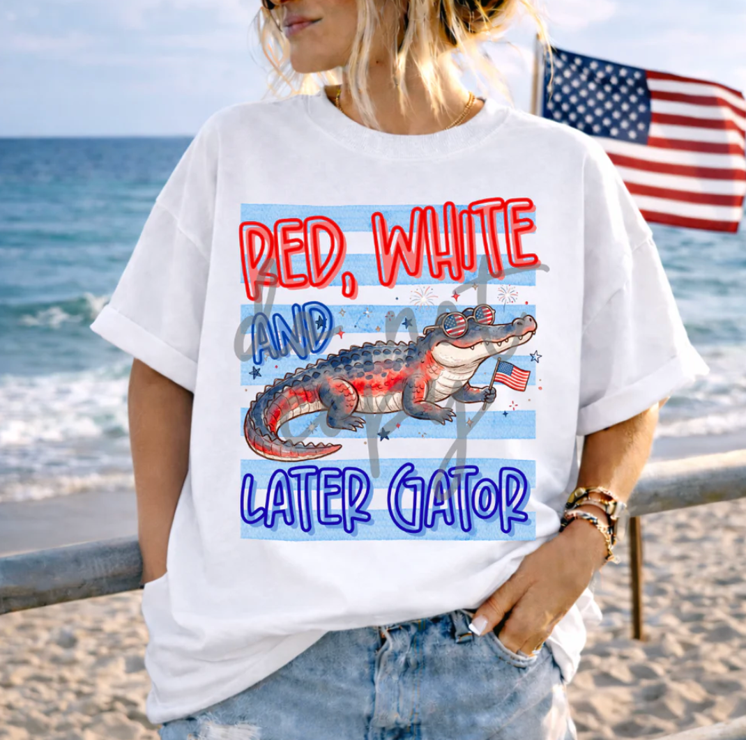 Red White and Later Gator Shirt