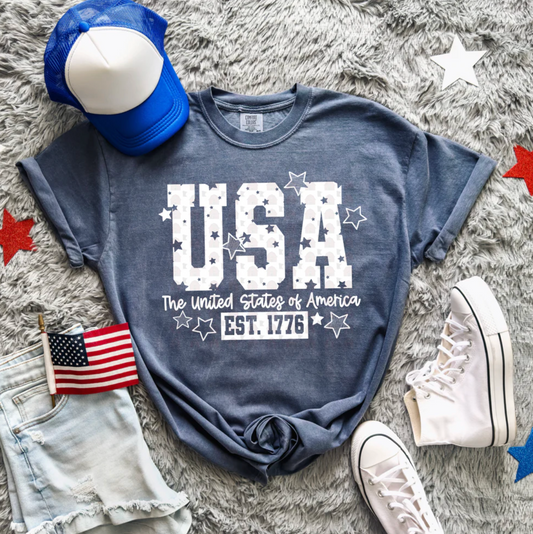 USA Est 1776 Patriotic Graphic Tee