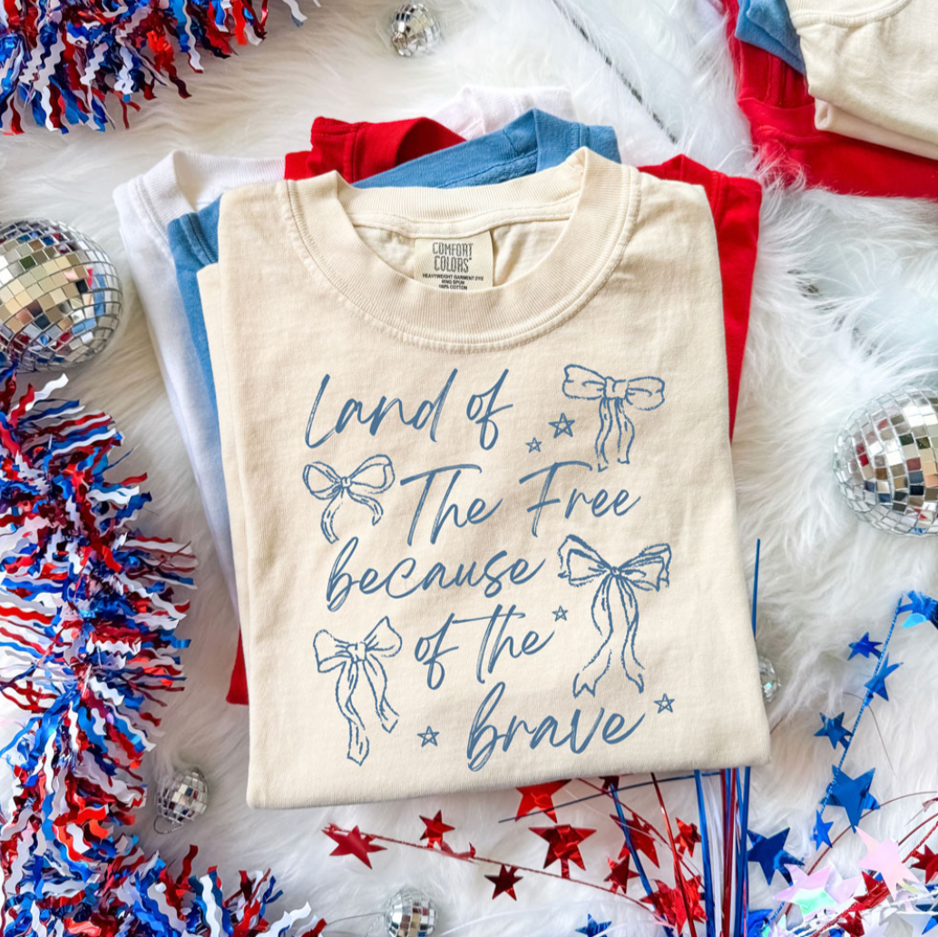 Land of the Free Because of the Brave Patriotic Tee