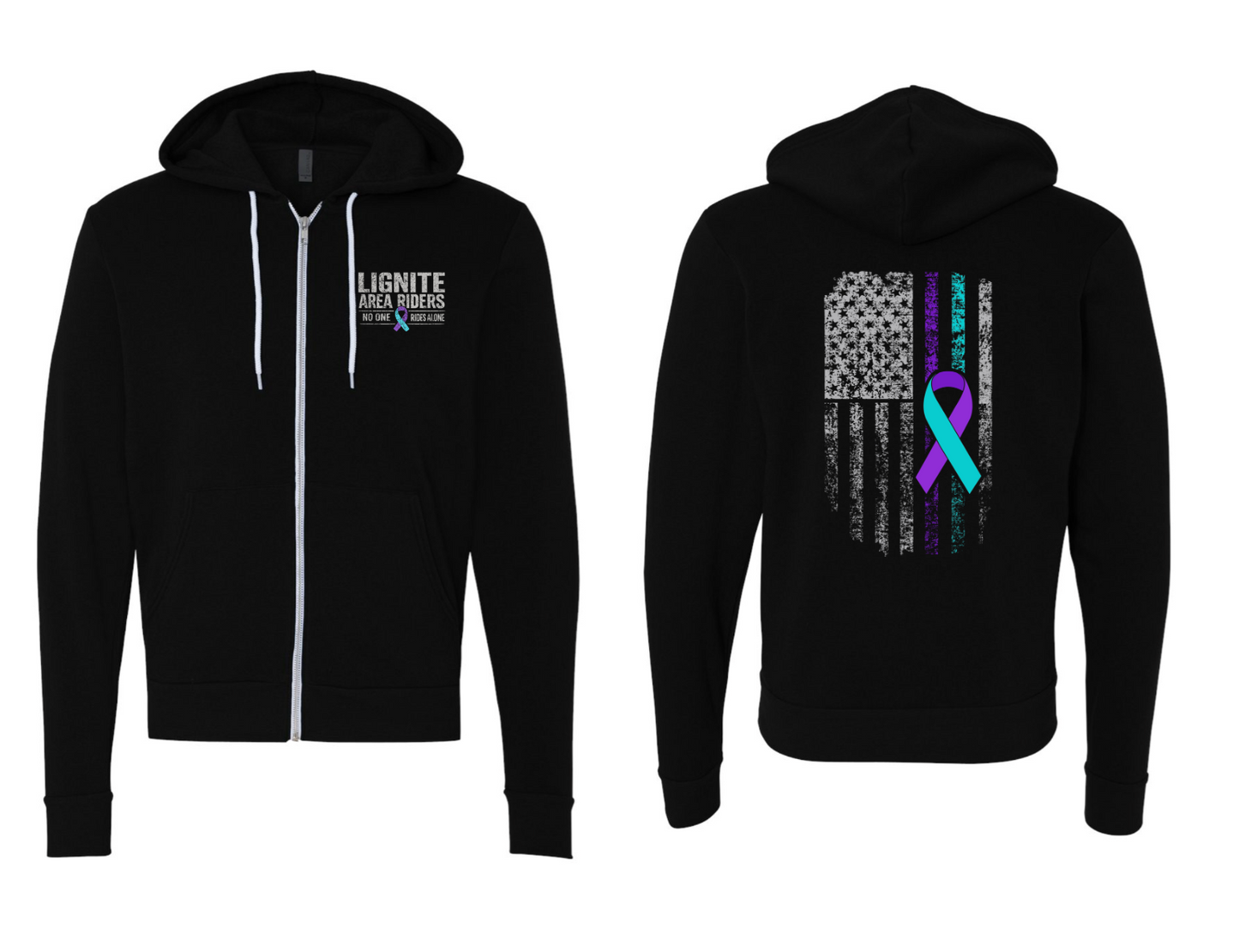 Lignite Area Riders Fun Run Unisex Full Zip Hoodie