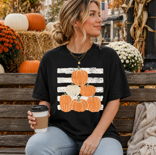 Vintage Pumpkin Stack Graphic Tee