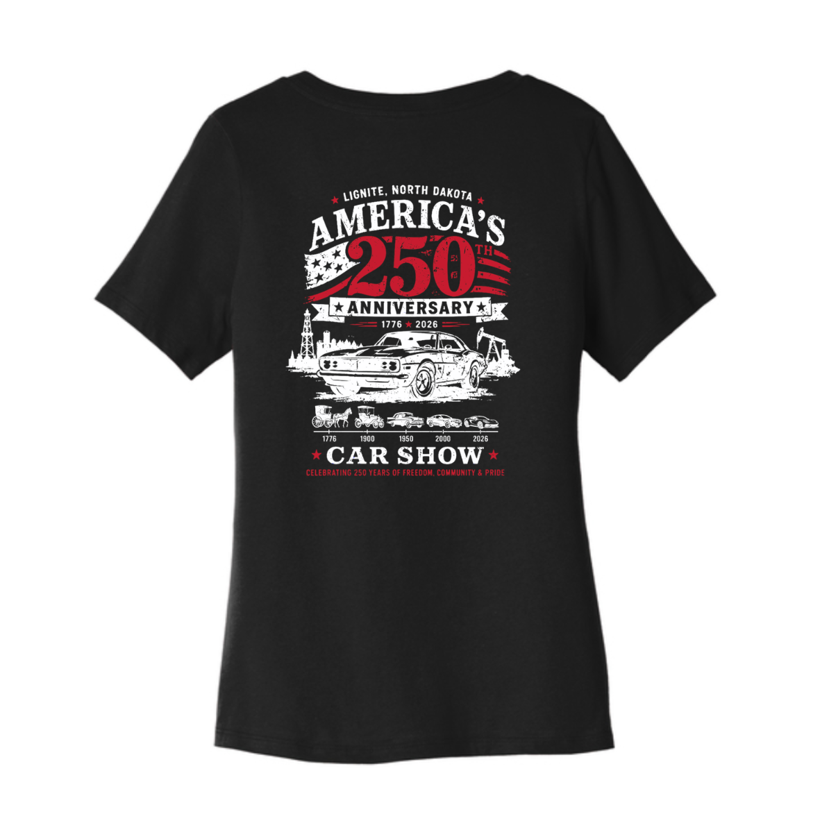 Lignite America 250 Celebration & Car Show | Women’s V-Neck Tee