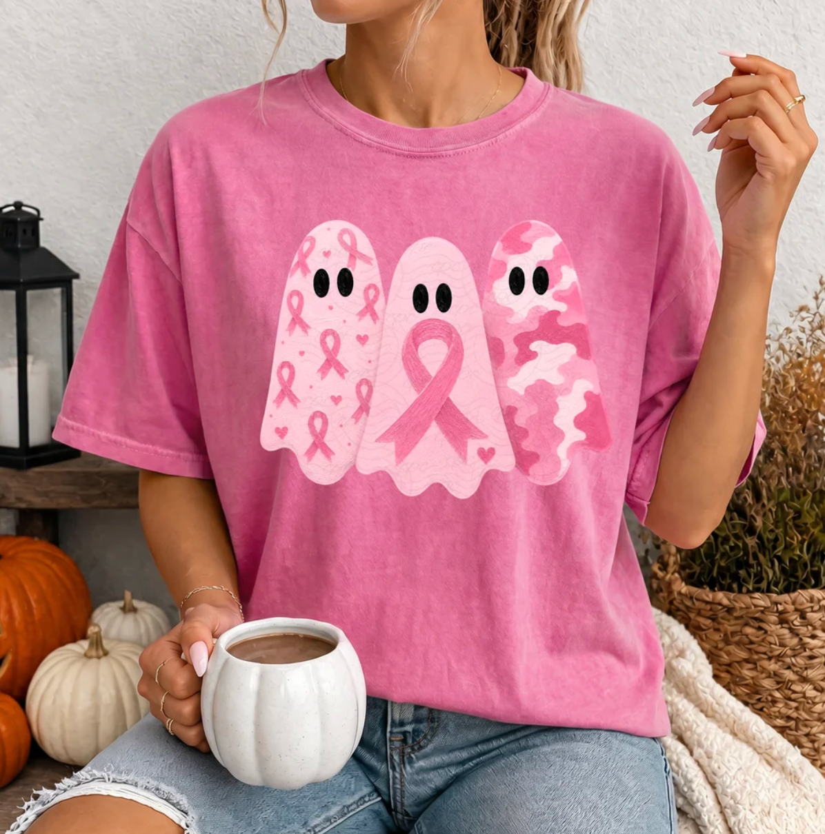 Pink Ghosts Breast Cancer Awareness Tee