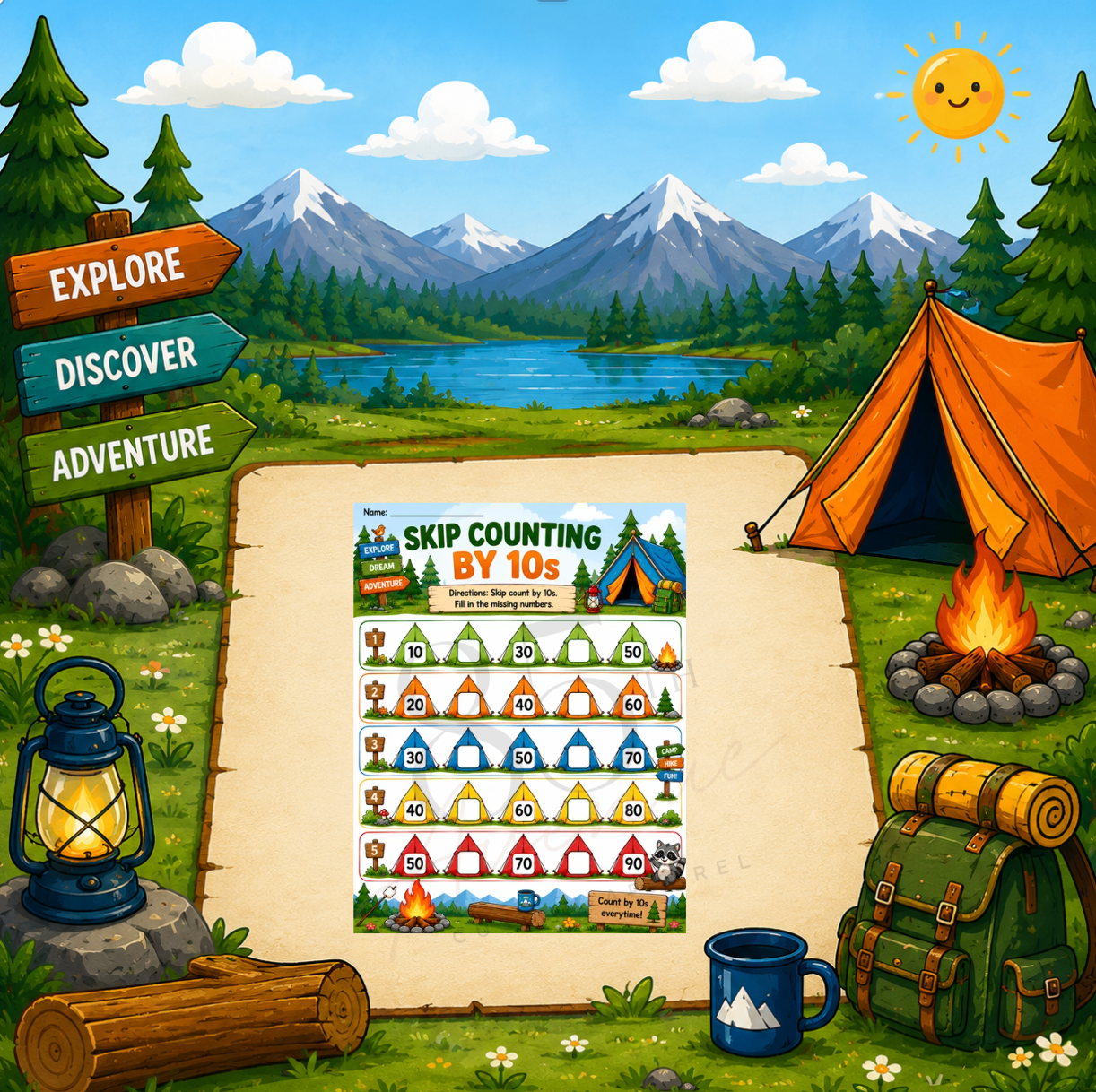 Camping Math Activity Book | Printable Preschool & Kindergarten Learning Pack DIGITAL DOWN LOAD