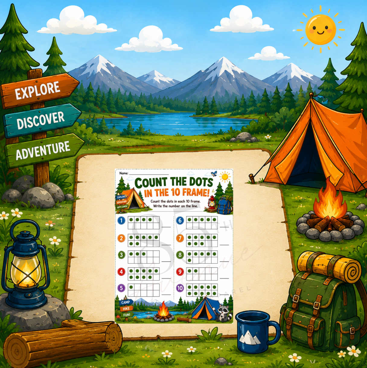 Camping Math Activity Book | Printable Preschool & Kindergarten Learning Pack DIGITAL DOWN LOAD
