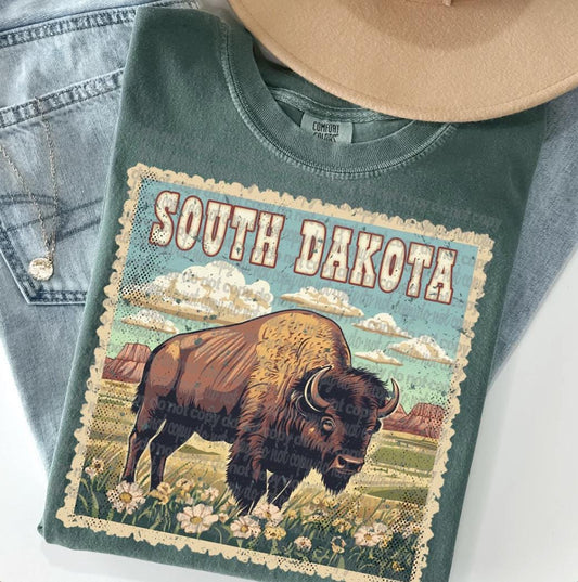 South Dakota Vintage Stamp Graphic Tee