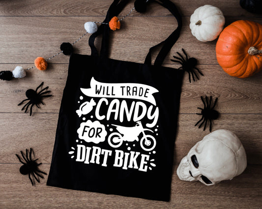 Will Trade Candy for Dirt Bike Trick or Treat Bag