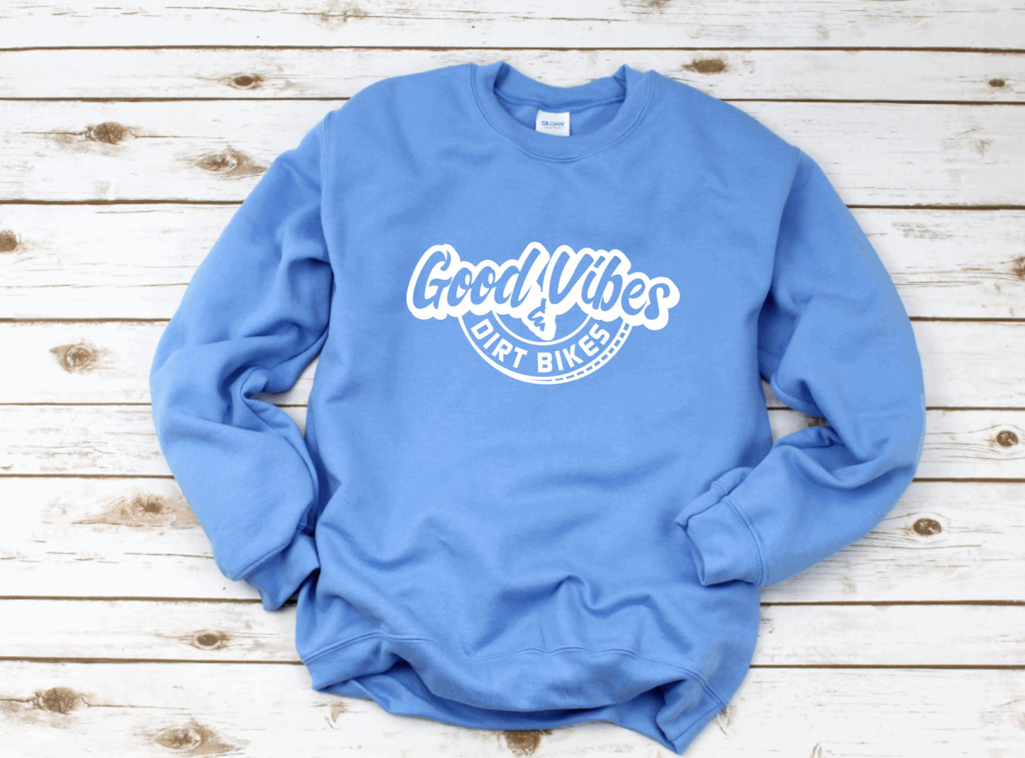 Good Vibes & Dirt Bikes Graphic Crewneck Sweater