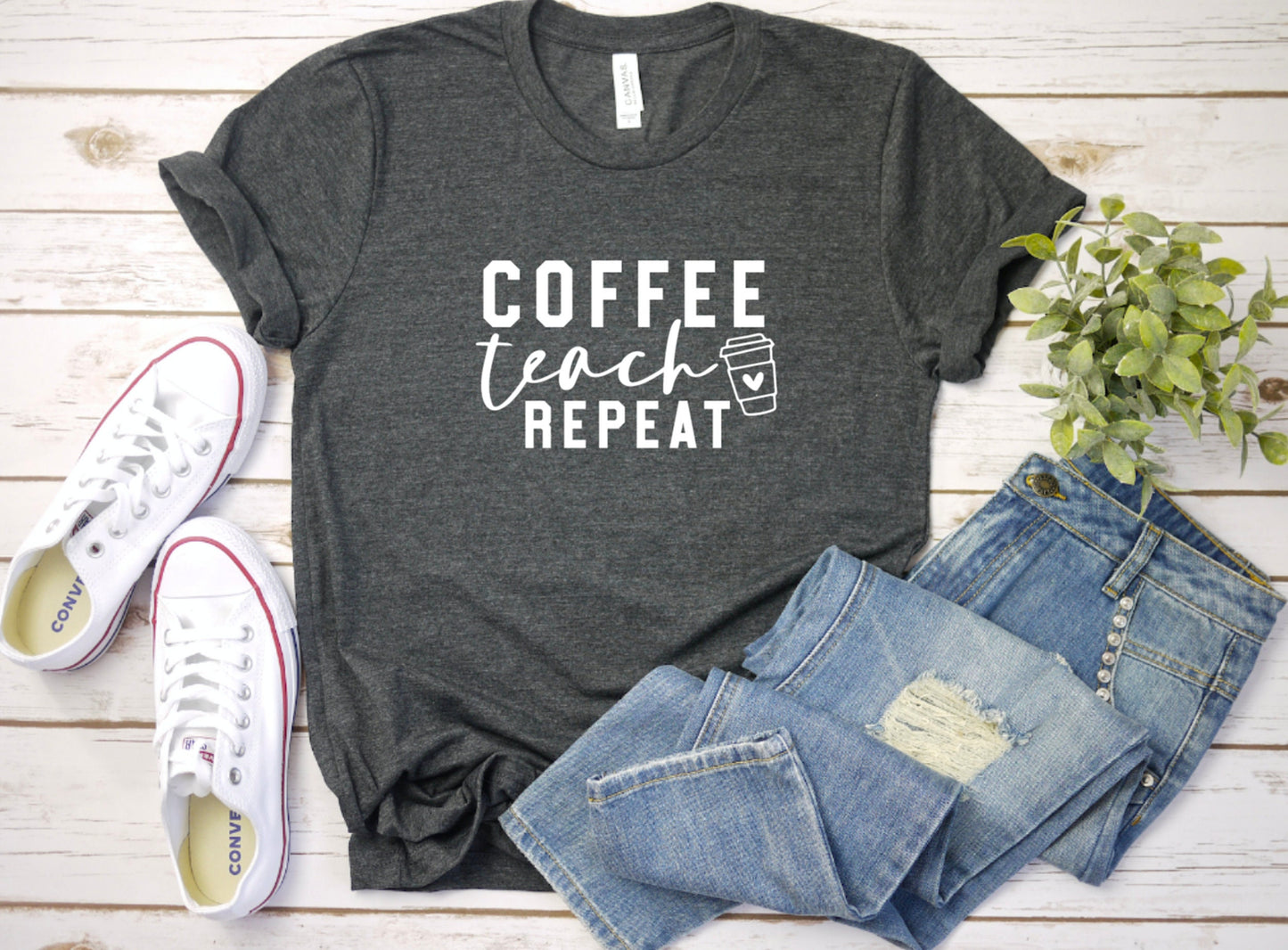 Coffee Teach Repeat Graphic Tee