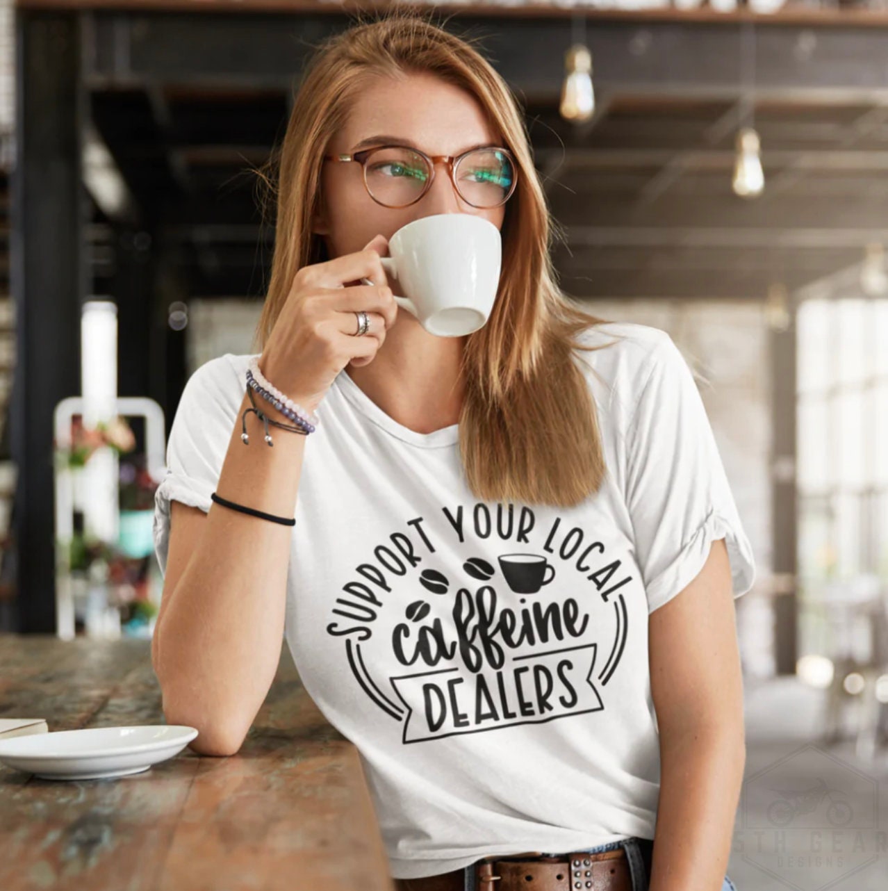 Support Your Local Caffeine Dealer Graphic Tee