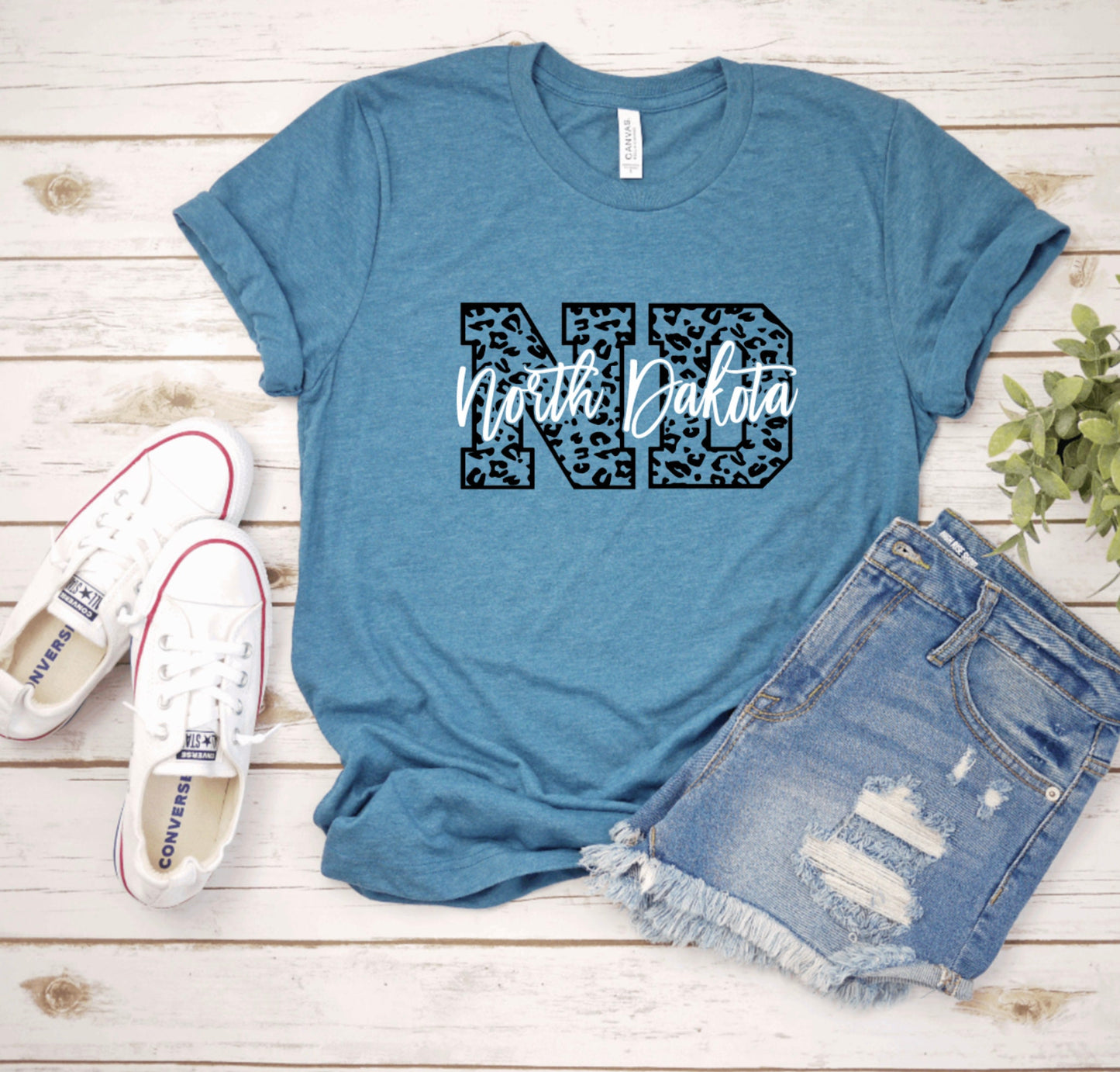 North Dakota Leopard Graphic Tee