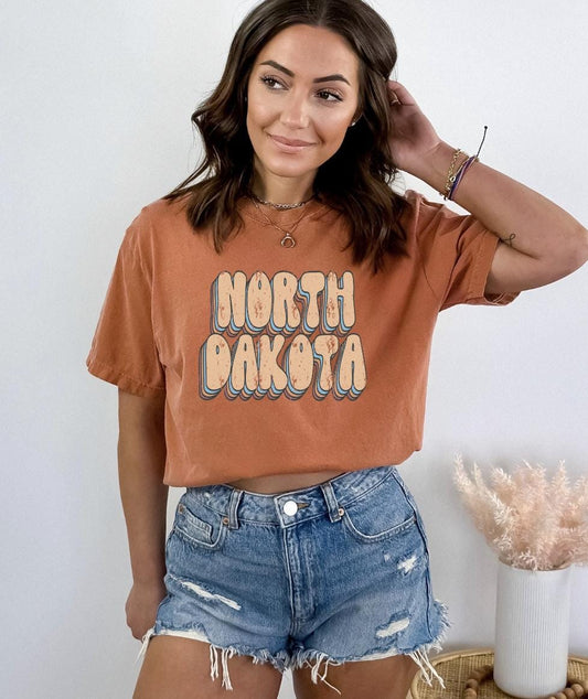 Retro North Dakota Graphic Tee