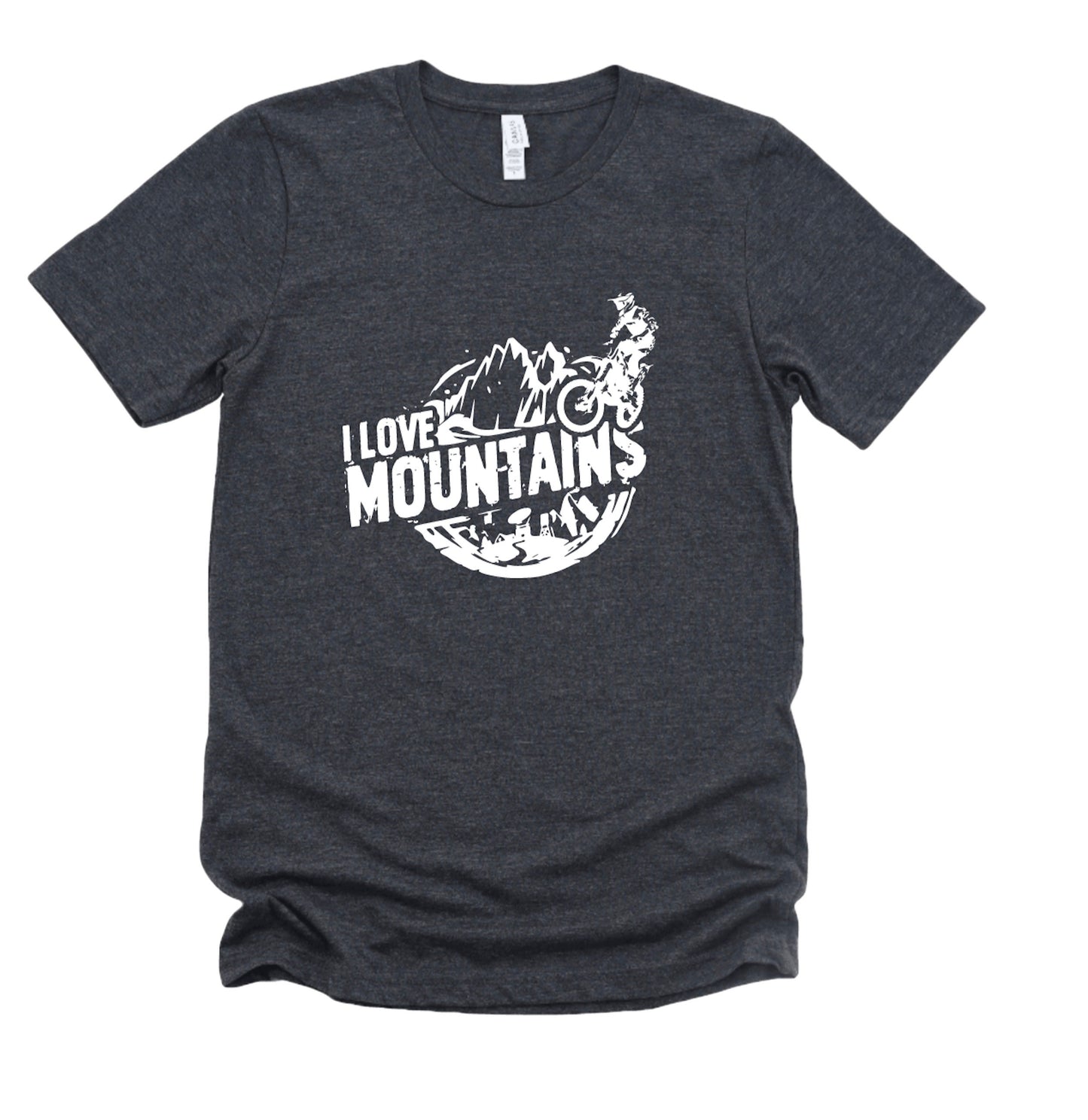 I Love Mountains Dirt Bike Graphic Tee