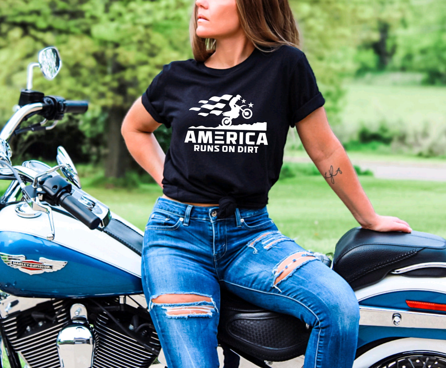 America Runs on Dirt Graphic Tee