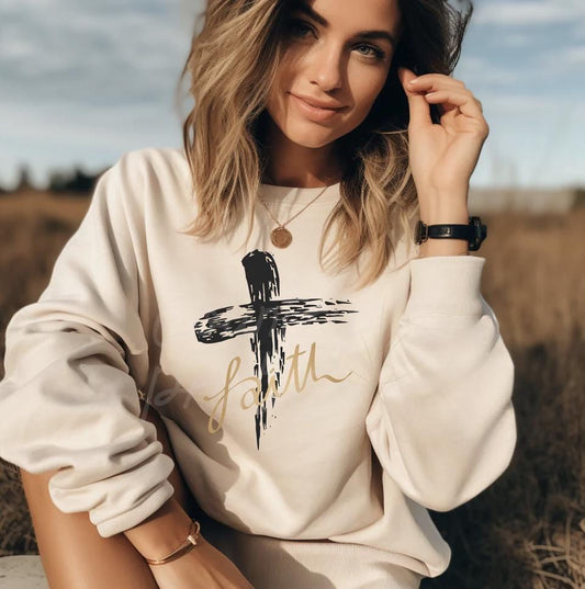 Faith Cross Crewneck