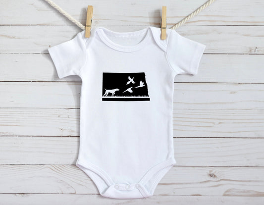 North Dakota Pheasant Hunting Baby Bodysuit