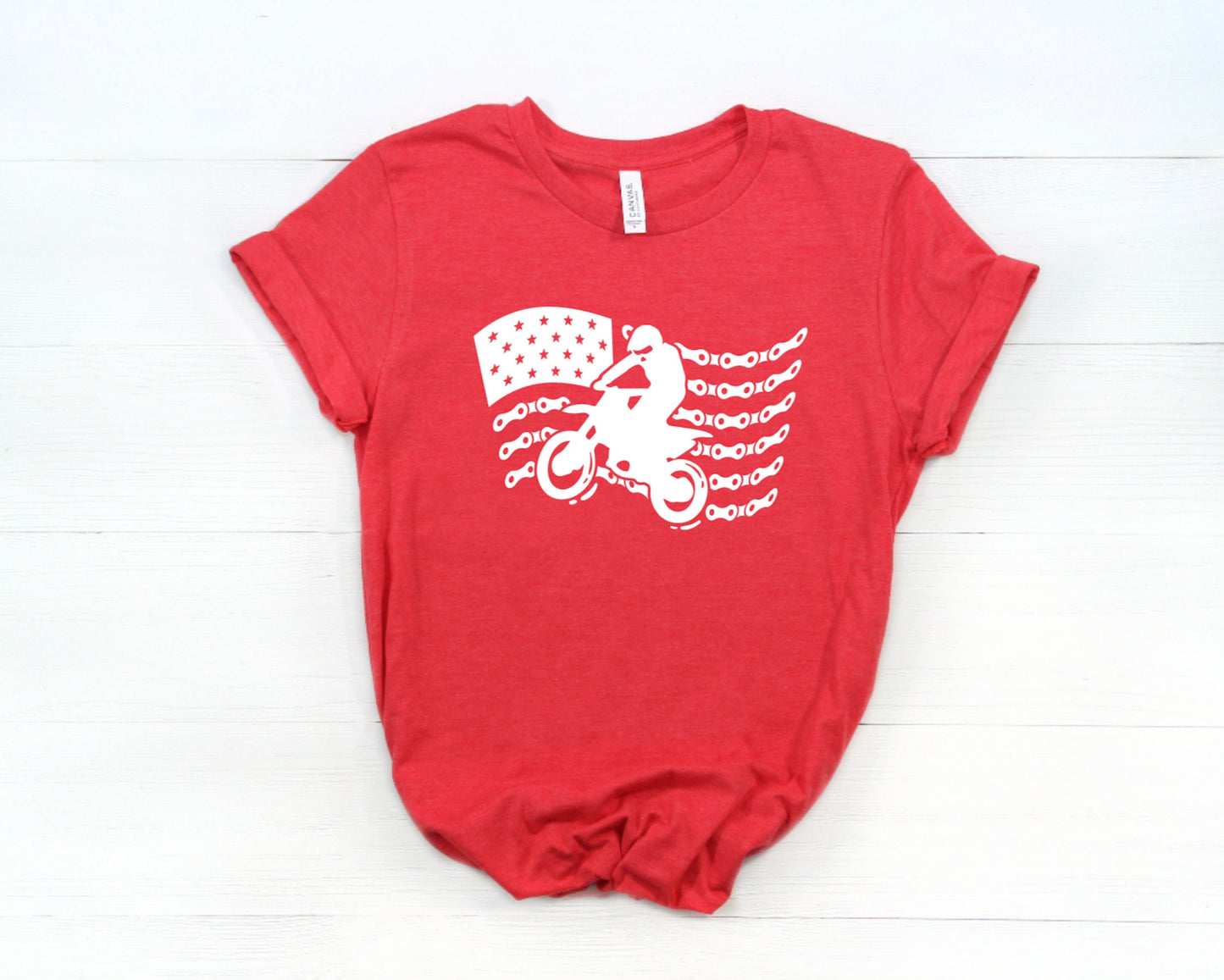 Dirt Bike Flag 4th of July Shirt