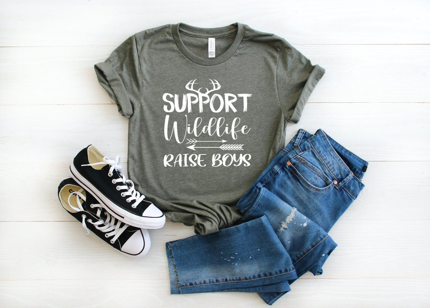 Support Wildlife Raise Boys Graphic Tee