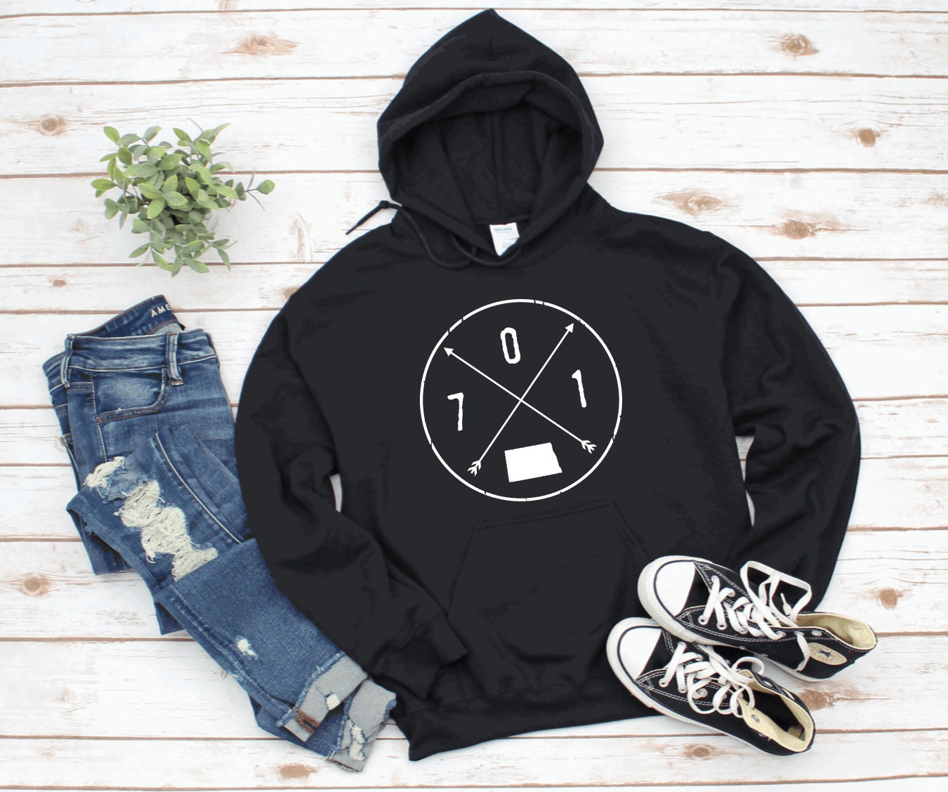North Dakota Area Code Hoodie